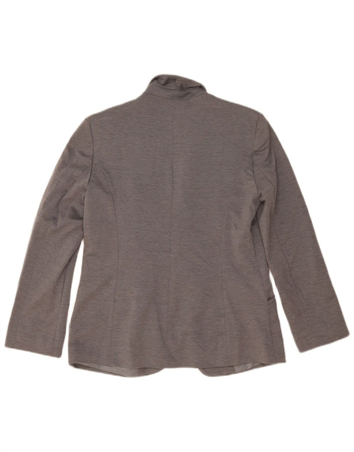 Giacca blazer aperta da donna Oasis UK 10 piccolo poliestere gessato grigio