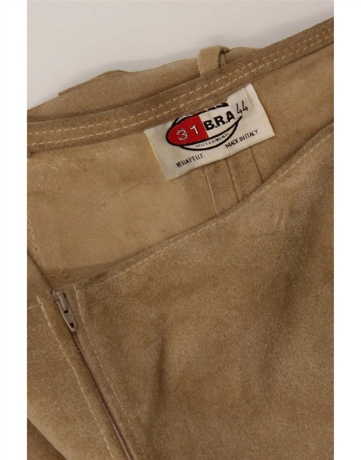 Vintage Damen Lederrock IT 44 Medium W28 Beige