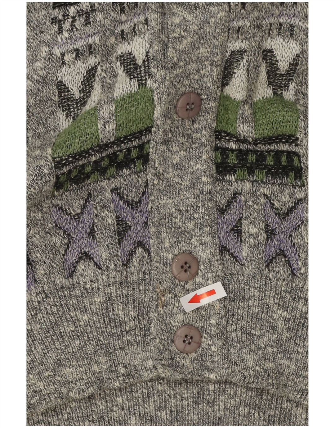 VINTAGE Mens Cardigan Sweater 2XL Multicoloured Geometric