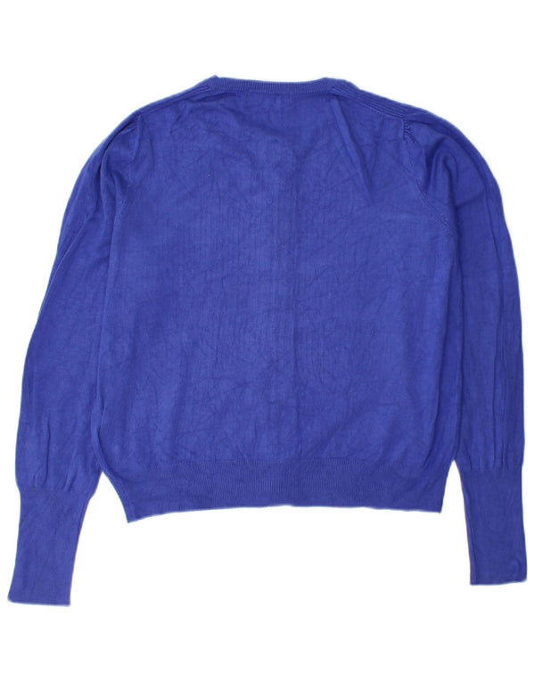 Marks & Spencer Dame Cardigan Sweater UK 12 Medium Blue Viscose