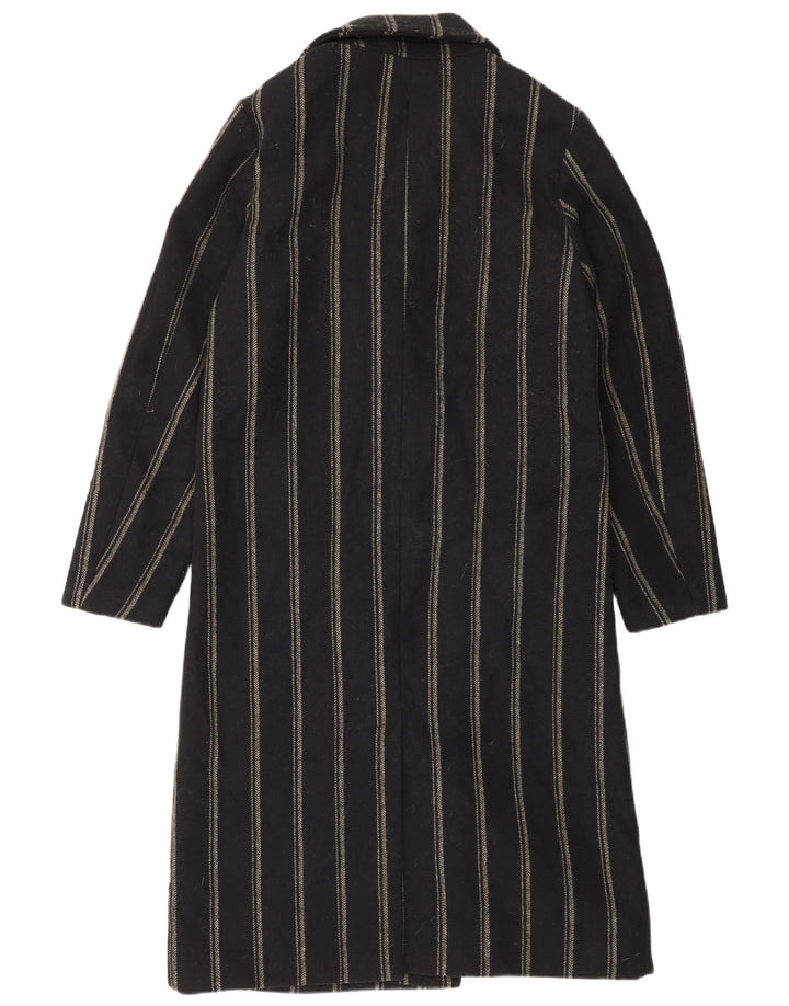 Scotch & Soda Womens Double Breasted Coat UK 14 Medium Black Striped