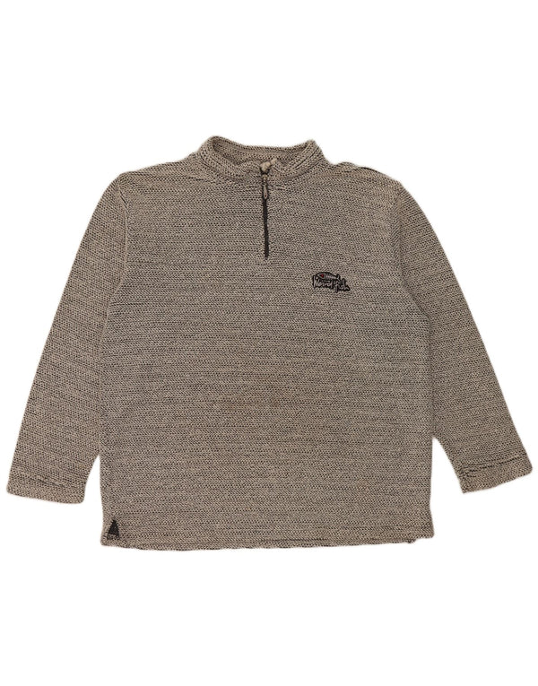 Weird Fish Mens 1/4 Zip Sweatshirt Jumper XL Grey Flecked Cotton