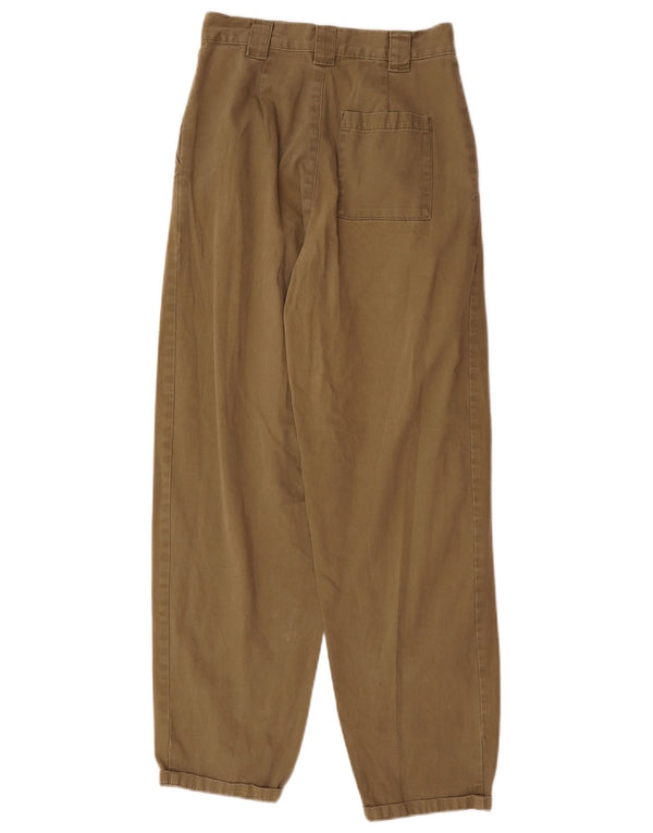 Calça casual feminina Topshop de cintura alta com pregas Reino Unido 6 XS W26 L28 cáqui