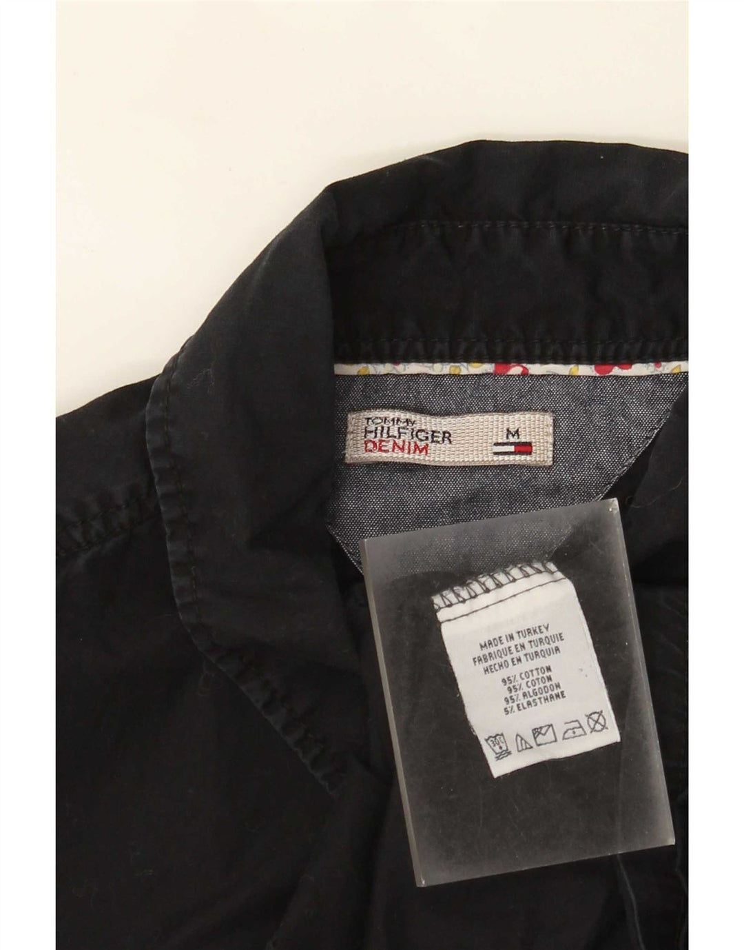 Tommy Hilfiger Dameskjorte UK 12 Medium Sort Bomuld
