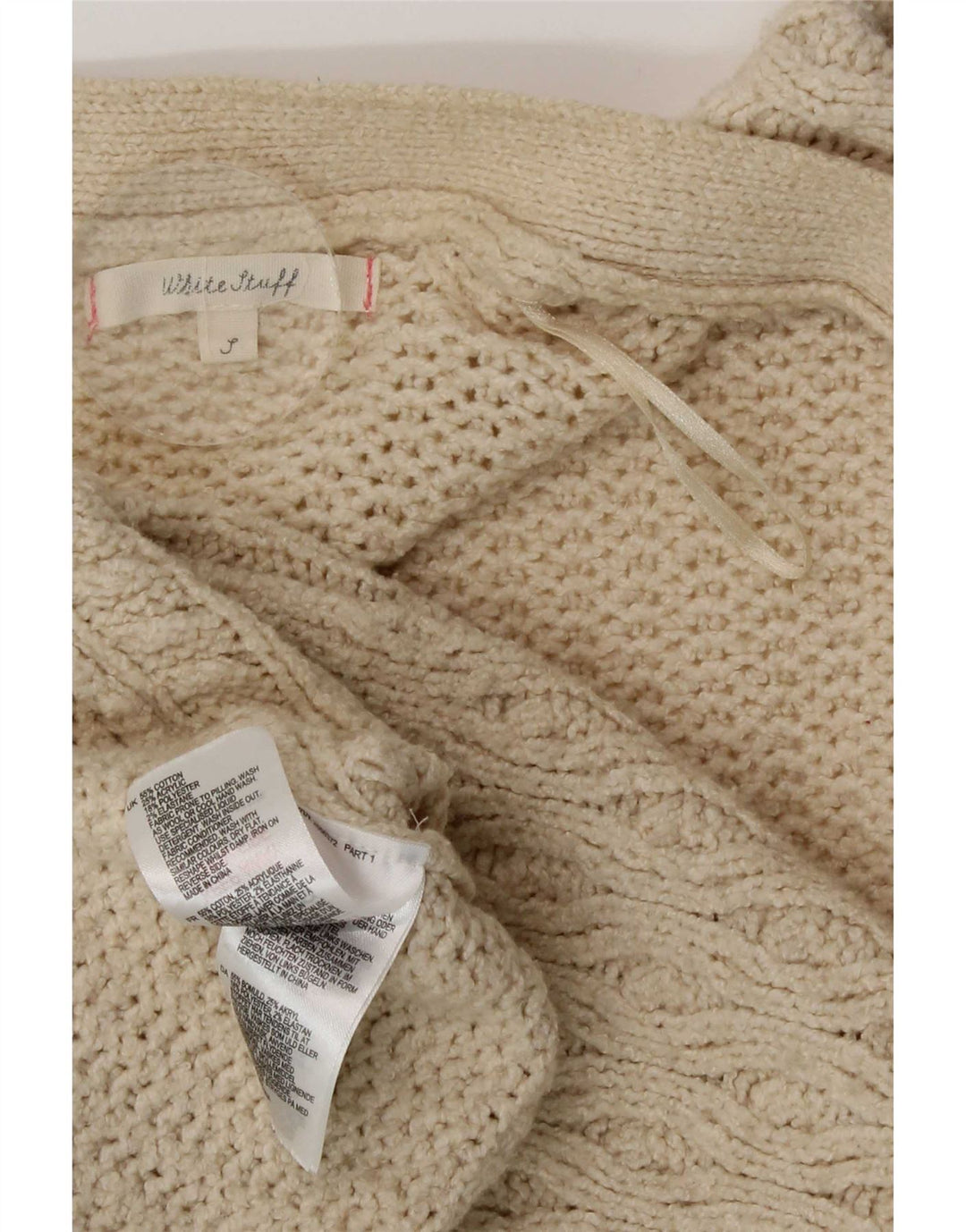 White Stuff Cardigan long pour femme UK 10 Small Off