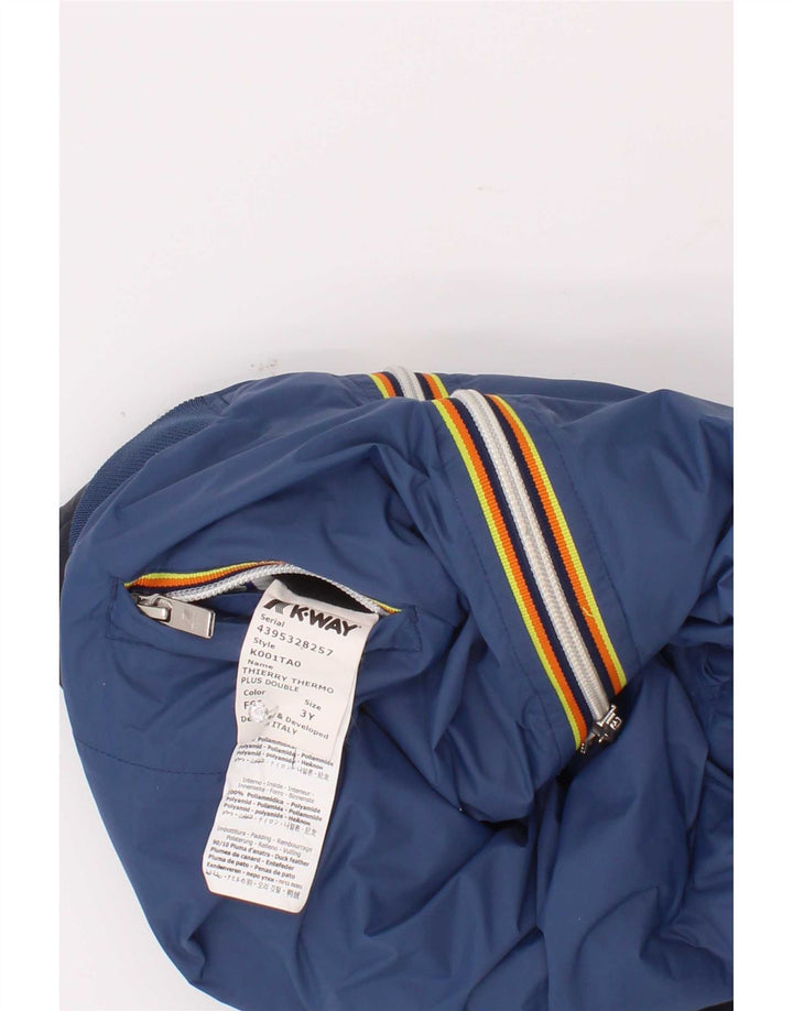 K-Way Boys Reversible Padded Jacket 2-3 Years Blue Polyamide