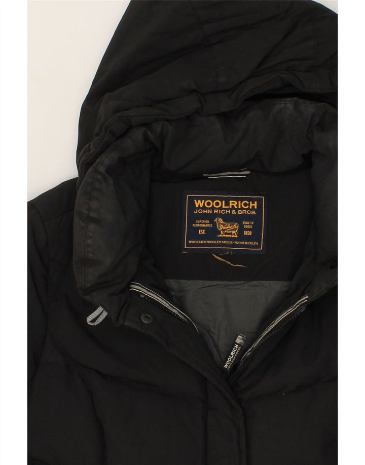 WOOLRICH Womens Hooded Padded Jacket UK 12 Medium Black Vintage Woolrich and Second-Hand Woolrich from Messina Hembry 