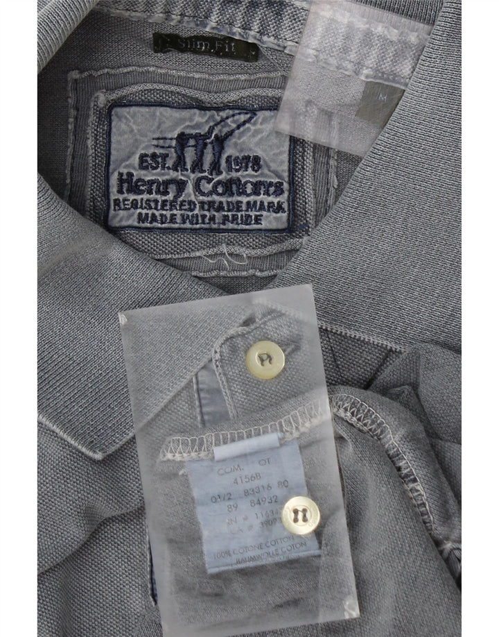 Henry Cottons Mens Slim Fit Polo Shirt Medium Grey Cotton