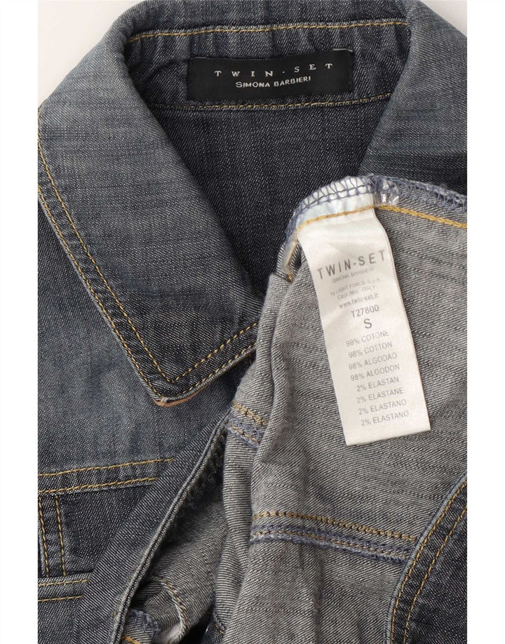 Simona Barbieri Damen Twin-Set Jeansjacke UK 10 Small Blau Baumwolle