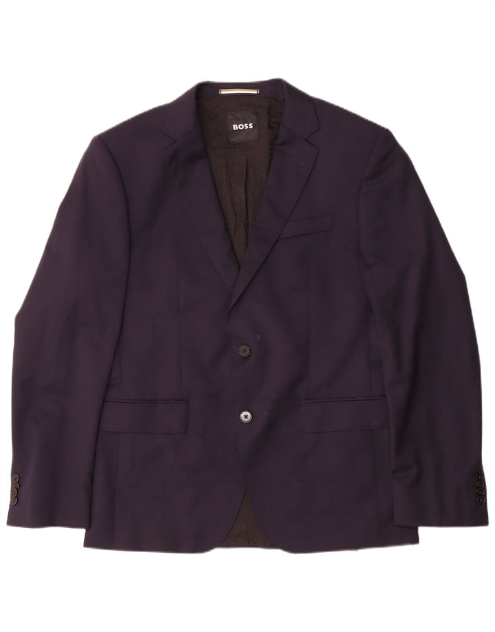 Giacca blazer da uomo a 2 bottoni Hugo Boss EU 50 grande lana blu navy