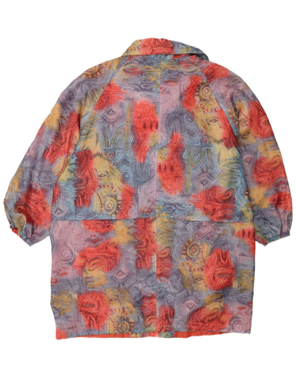 Casaco corta-vento feminino vintage com padrão abstrato IT 40 pequeno multicolorido
