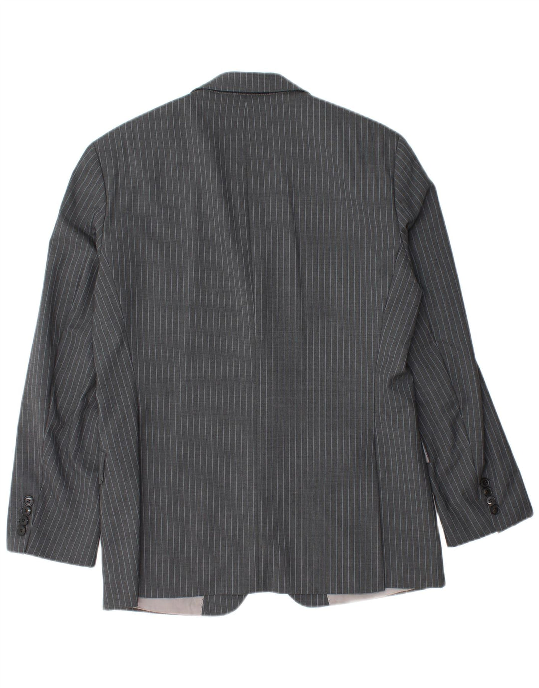 HUGO BOSS Mens 2 Button Blazer Jacket IT 48 Medium Grey Pinstripe Wool