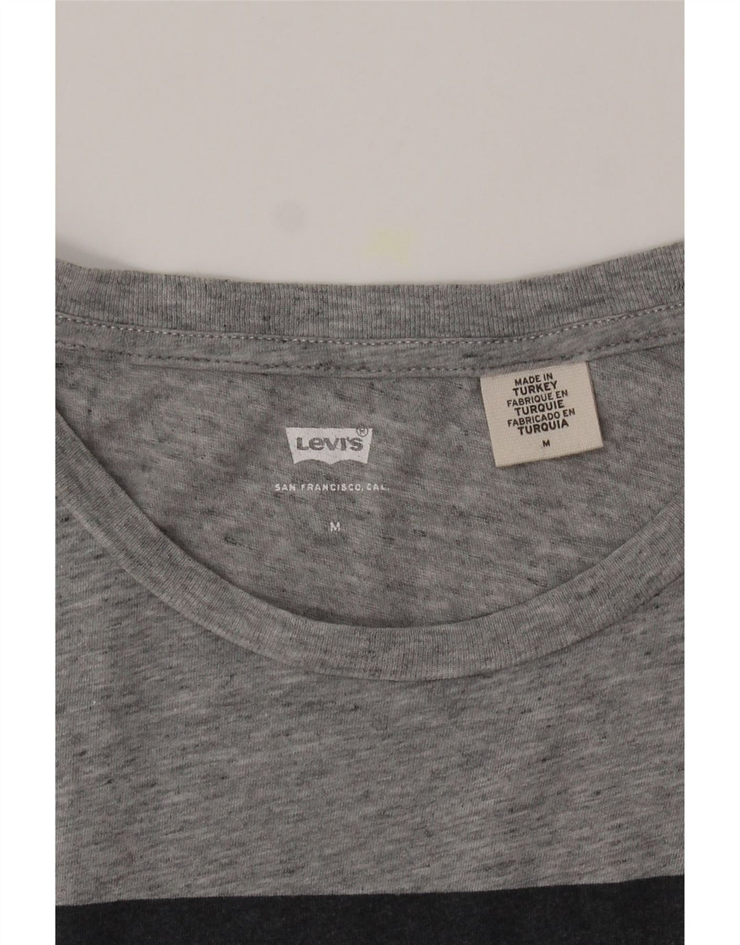 LEVI'S Womens Graphic T-Shirt Top UK 14 Medium Grey Cotton Vintage Levi's and Second-Hand Levi's from Messina Hembry 