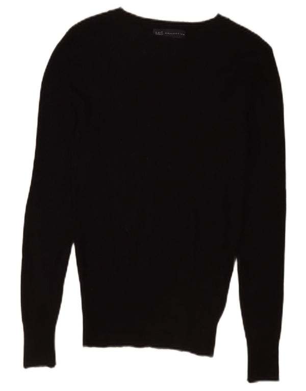 Marks & Spencer Γυναικείο πουλόβερ με λαιμόκαυστο UK 8 Small Black Viscose