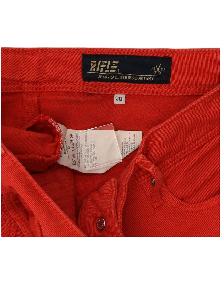 Pantalones cortos de mezclilla para mujer Rifle W28 Algodón rojo medio