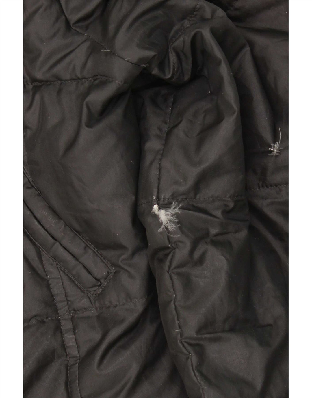 Replay Abrigo acolchado con capucha para mujer UK 44 Grande Poliéster negro