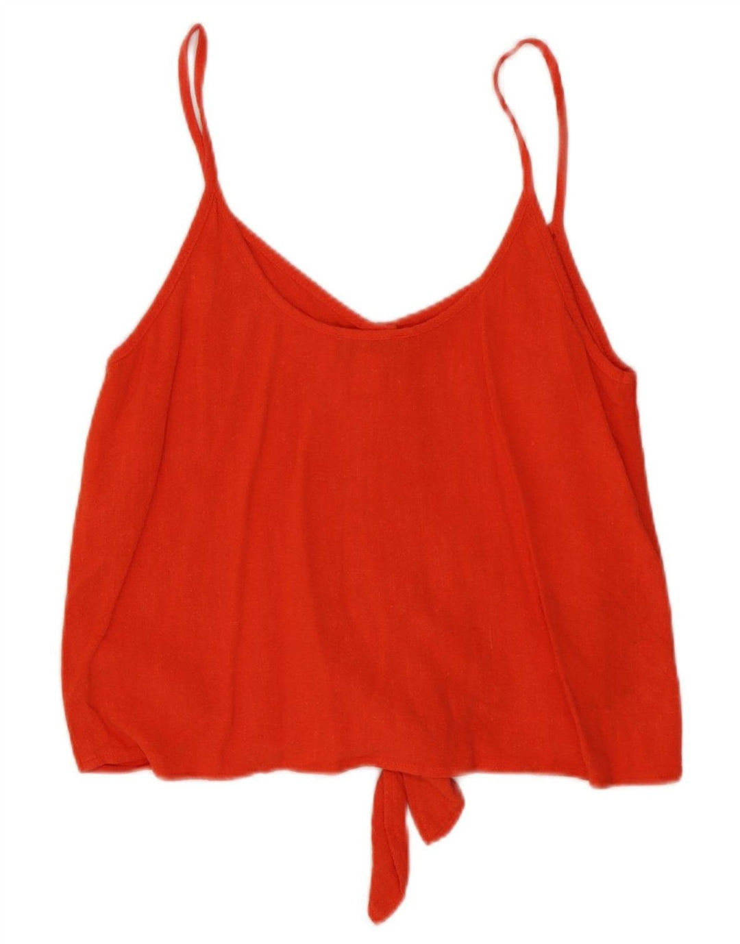 Topshop Womens Crop Front Tie Cami Top UK 8 Small Red Viscose