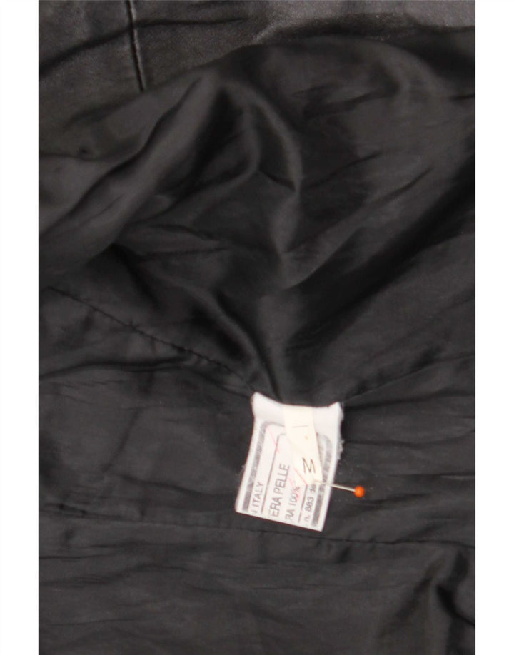 Sasch Womens Crop Læderjakke UK 12 Medium Black