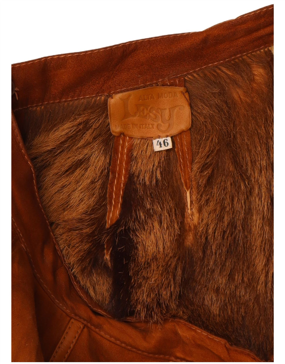 Lesy Womens Suede Skirt IT 46 Large W27  Brown Leather