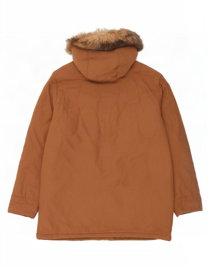 Marks & Spencer Dame Hætte Oversized Parka Jacket UK 18 XL Brun
