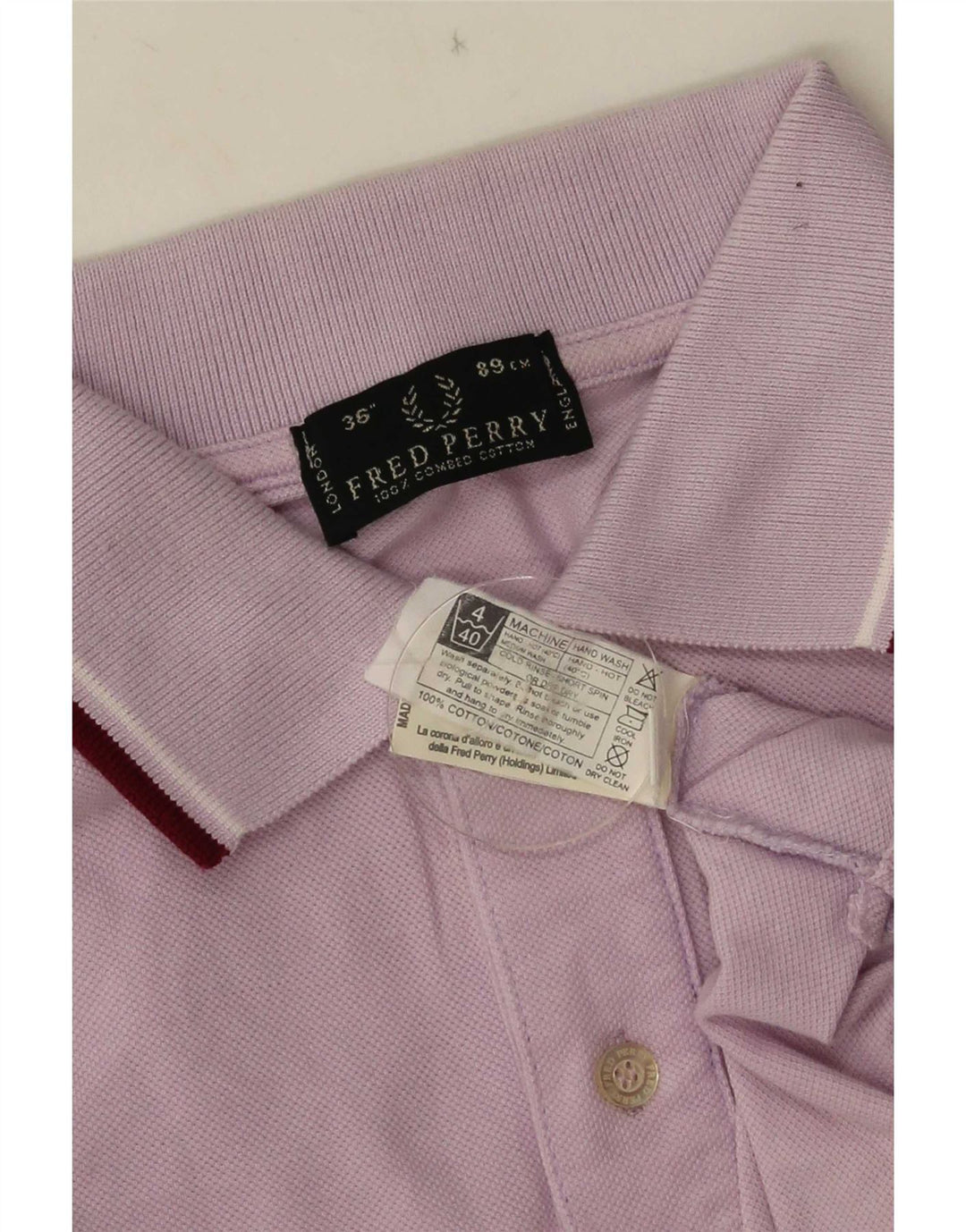 Fred Perry Mens Polo Shirt XS Purple Cotton