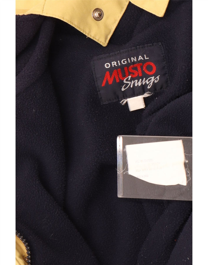 Musto Mens Hooded Parka Jacket UK 40 Large Yellow Polyester