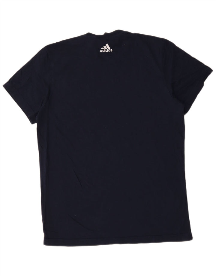 Adidas Mens Graphic T-Shirt Top Medium Navy Blue Cotton
