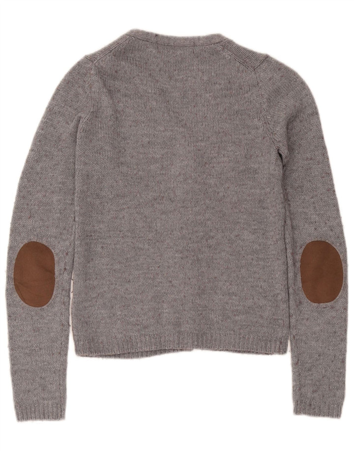 Zara Womens Cardigan Sweater UK 12 Medium Grey Flecked Acrylic