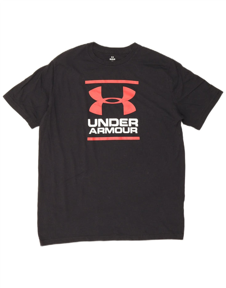 Under Armour Mens Graphic T-Shirt Top Large Black Cotton