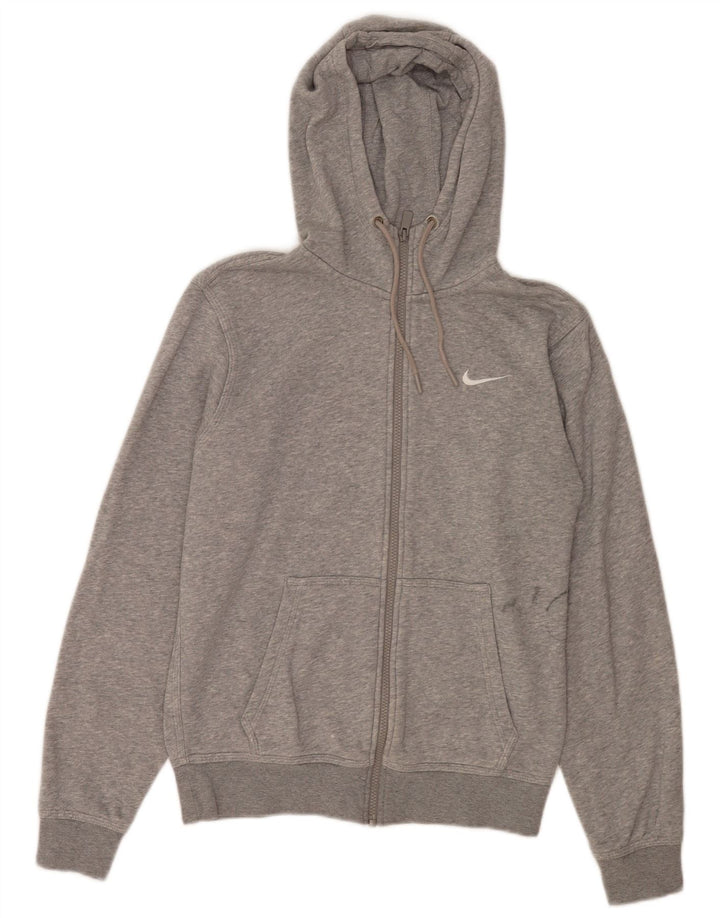 Nike Mens Zip Hoodie Sweater Small Grey Flecked Cotton
