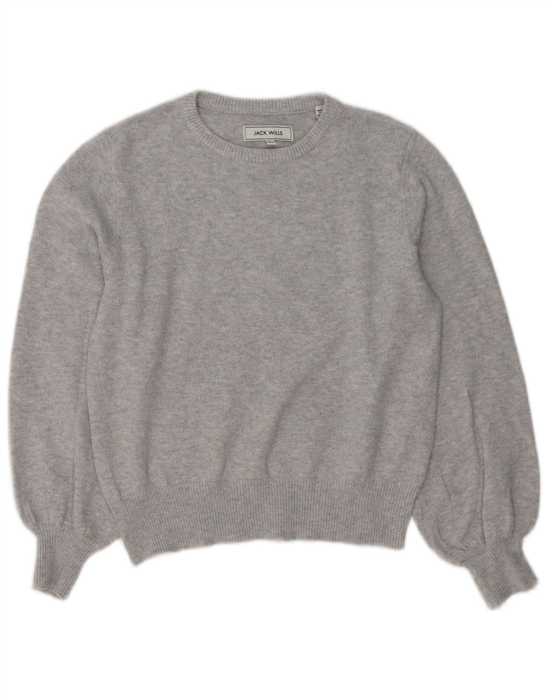 JACK WILLS Womens Oversized Crew Neck Jumper Sweater UK 8 Small Grey