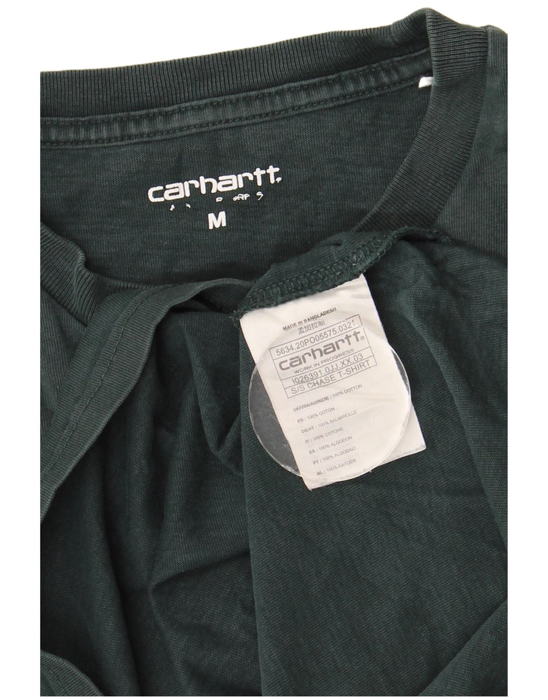 CARHARTT Mens T-Shirt Top Medium Green Cotton