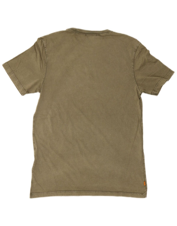 Timberland Mens Regular Fit T-Shirt Top Small Khaki Cotton