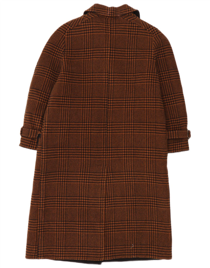 Kamanta Womens Double Breasted Coat IT 46 Large Brown Check Wool