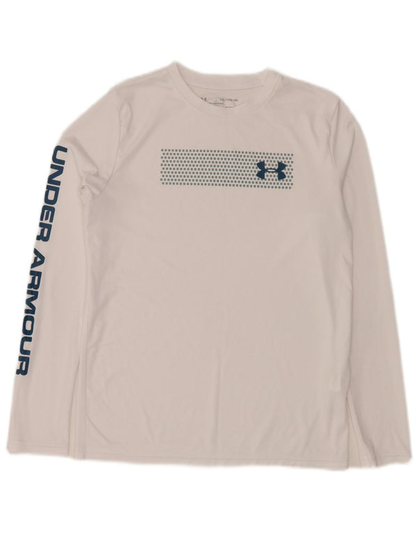 Under Armour Boys Heat Gear Grafisk Top Langærmet 13-14 år XL Hvid