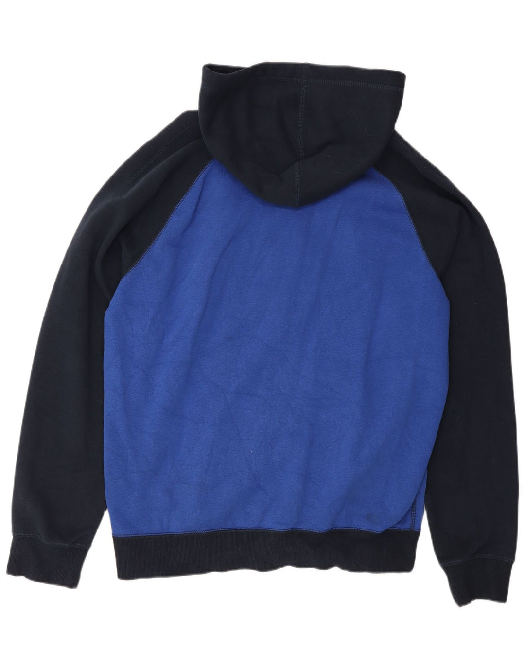 Maglione con cappuccio e zip grafica da uomo Converse color block medio blu navy