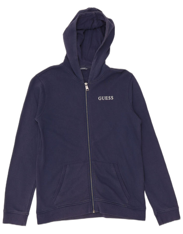 Guess Girls Graphic Zip Hoodie Sweater 11-12 Years Navy Blue Cotton