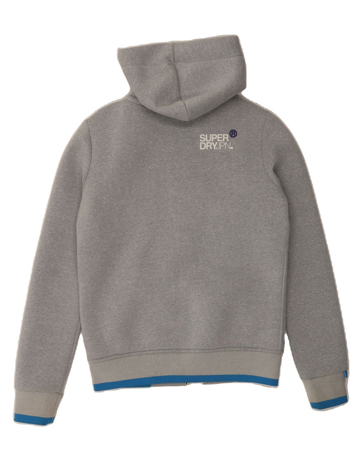 SUPERDRY Womens Zip Hoodie Sweater UK 14 Medium Grey Cotton Vintage Superdry and Second-Hand Superdry from Messina Hembry 