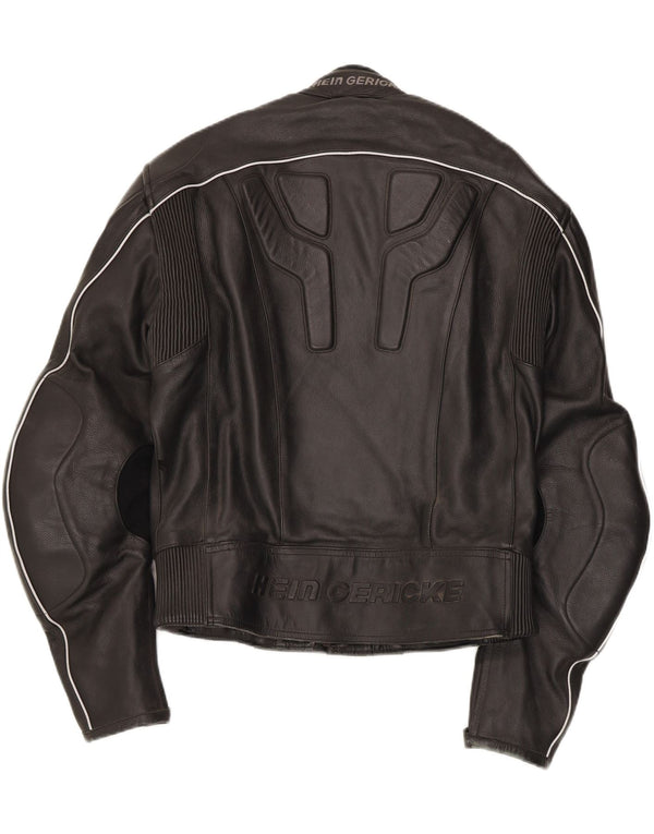 Hein Gericke Womens Leather Biker Jacket EU 52 Large Black Leather
