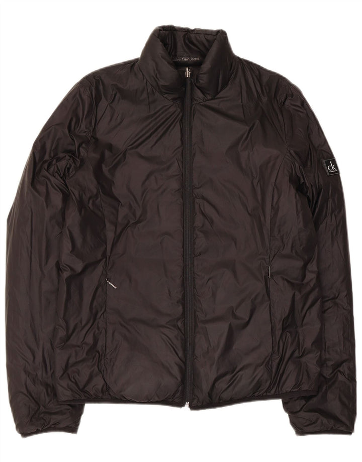 Calvin Klein Jeans Womens Reversible Jacket UK 14 Medium Black Polyamide
