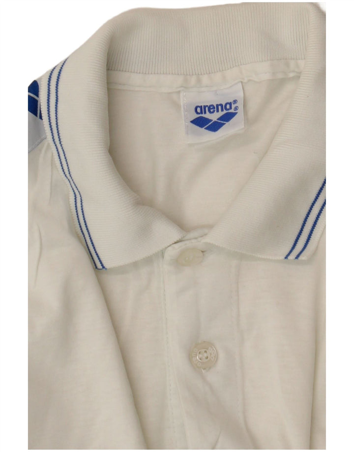 Arena Mens Graphic Polo Shirt Medium White