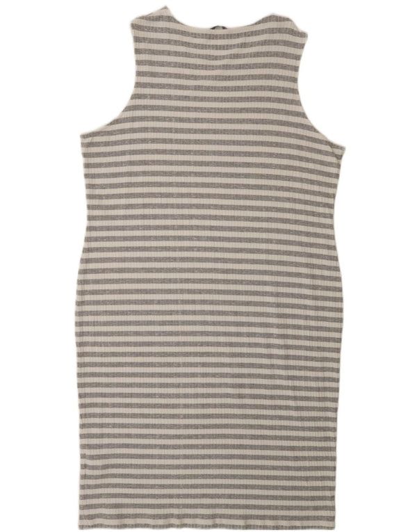 Abito aderente senza maniche da donna Marks & Spencer UK 22 3XL Grigio a righe