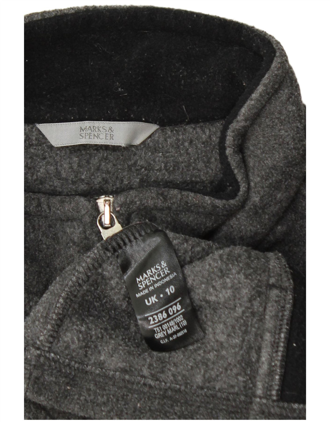 Gilet in pile da donna Marks & Spencer UK 10 piccolo poliestere grigio