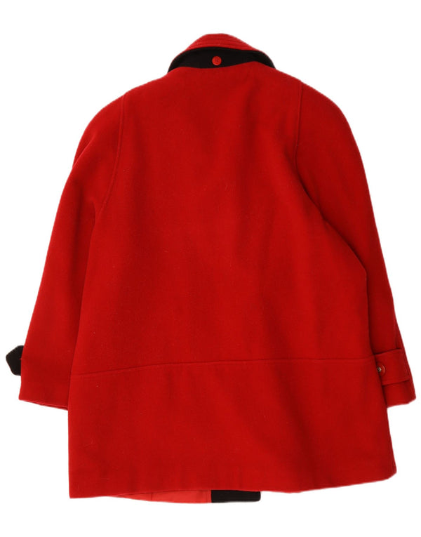 CLASSIC Dame Oversized Overfrakke UK 12 Medium Rød Uld