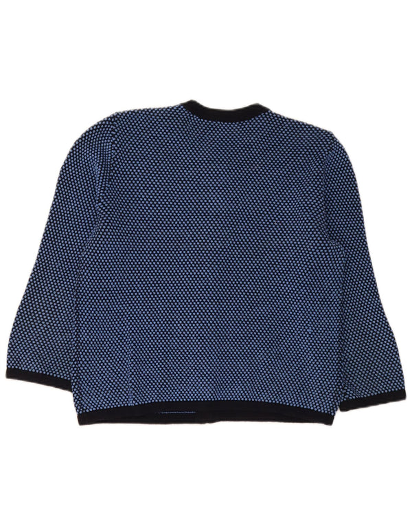 Maglione cardigan con zip intera da donna Cos UK 10 piccolo cotone maculato blu