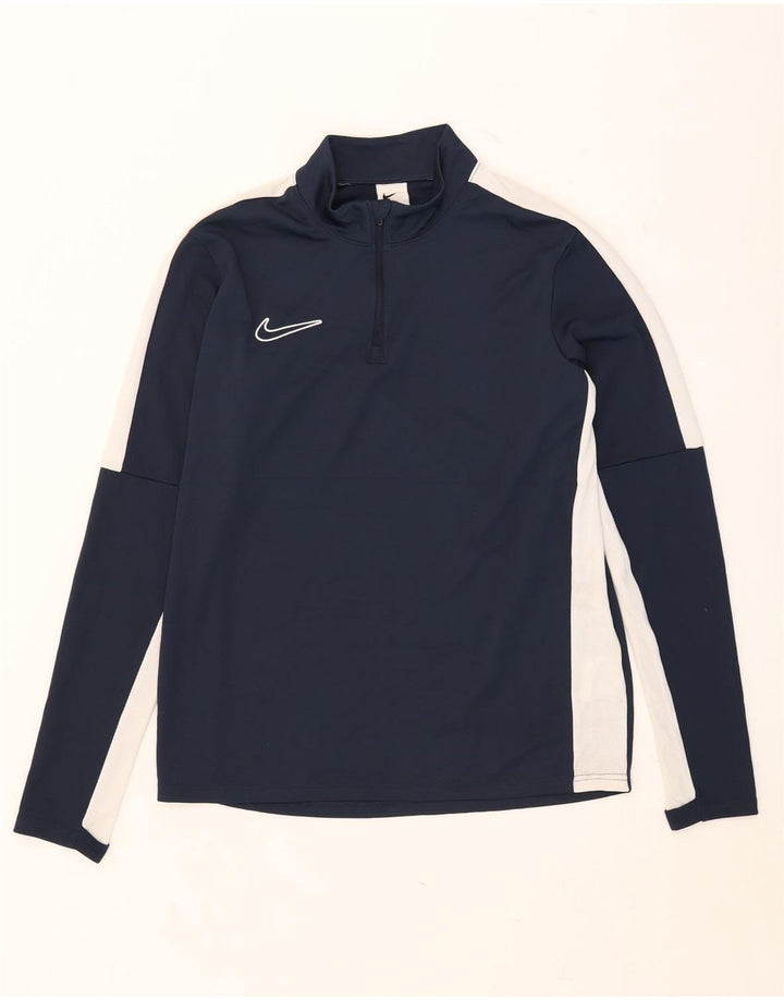 Haut de survêtement Nike Dri Fit pour homme, bleu marine moyen, color block