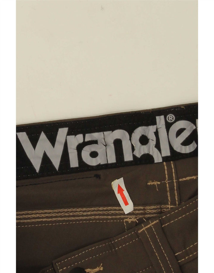 Wrangler Mens Straight Cargo Trousers W30 L34 Brown Nylon