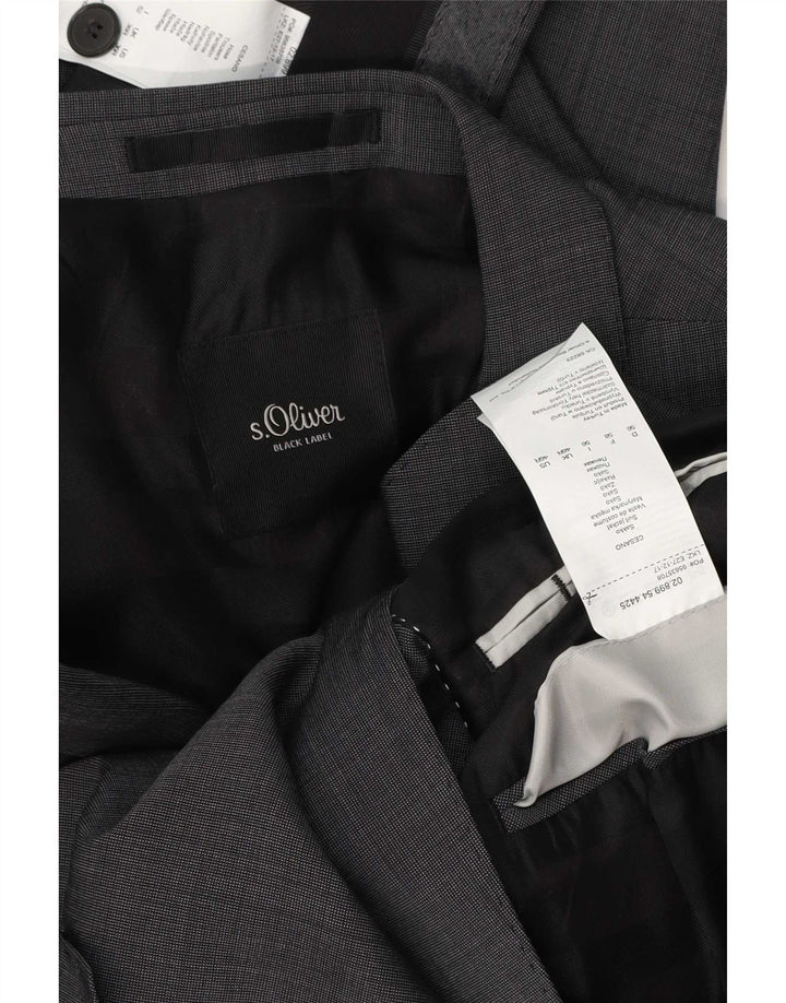 S.Oliver Herren-Anzug mit 2 Knöpfen, UK 46, 3XL, W38, L32, Grau, Polyester