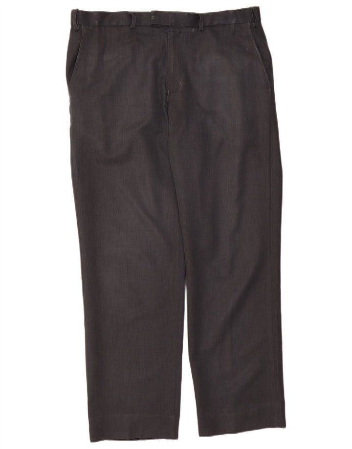 Marks & Spencer Mens Straight Chino Trousers W36 L31 Blue Polyester