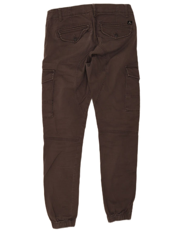 Мужские брюки-карго Jack & Jones Paul зауженные W29 L32 серые хлопковые